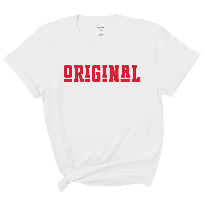 ORIGINAL Signature Graphic Tee (White Shirt/Red Print)