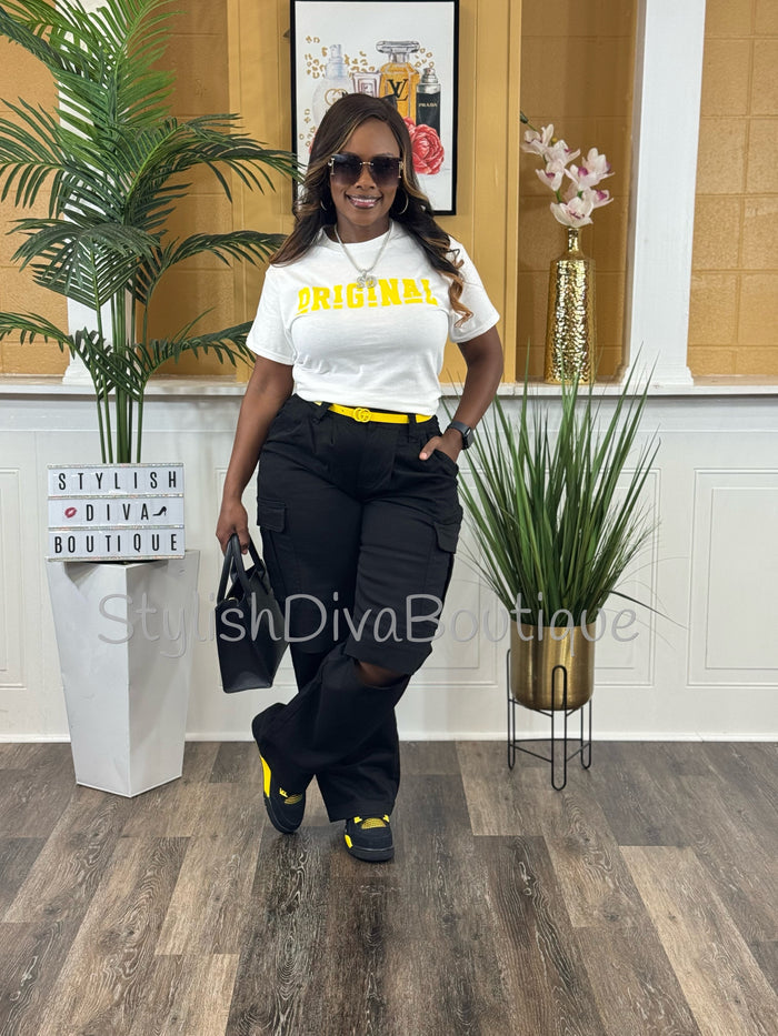 ORIGINAL Signature Graphic Tee (White Shirt/Yellow Print)