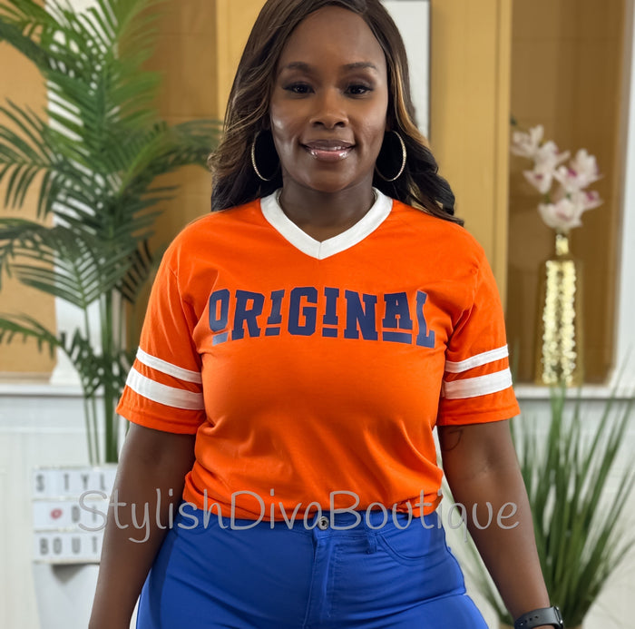 ORIGINAL Varsity Tee (Orange/Royal Blue)