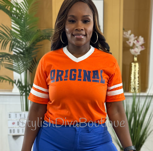 ORIGINAL Varsity Tee (Orange/Royal Blue)