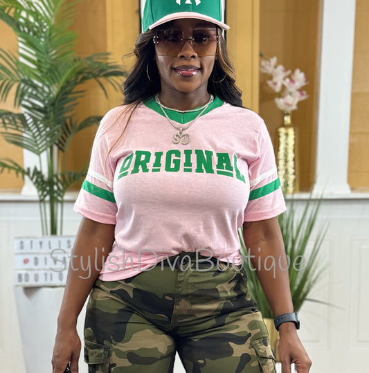 ORIGINAL Varsity Tee (Pink/Green)