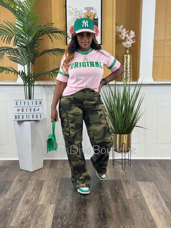 ORIGINAL Varsity Tee (Pink/Green)