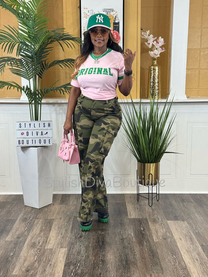 ORIGINAL Varsity Tee (Pink/Green)