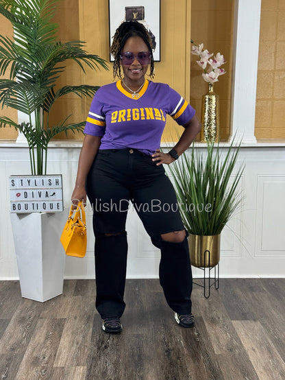 ORIGINAL Varsity Tee (Purple/Gold/White)