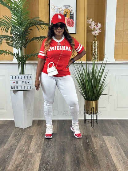 ORIGINAL Varsity Tee (Red/White)