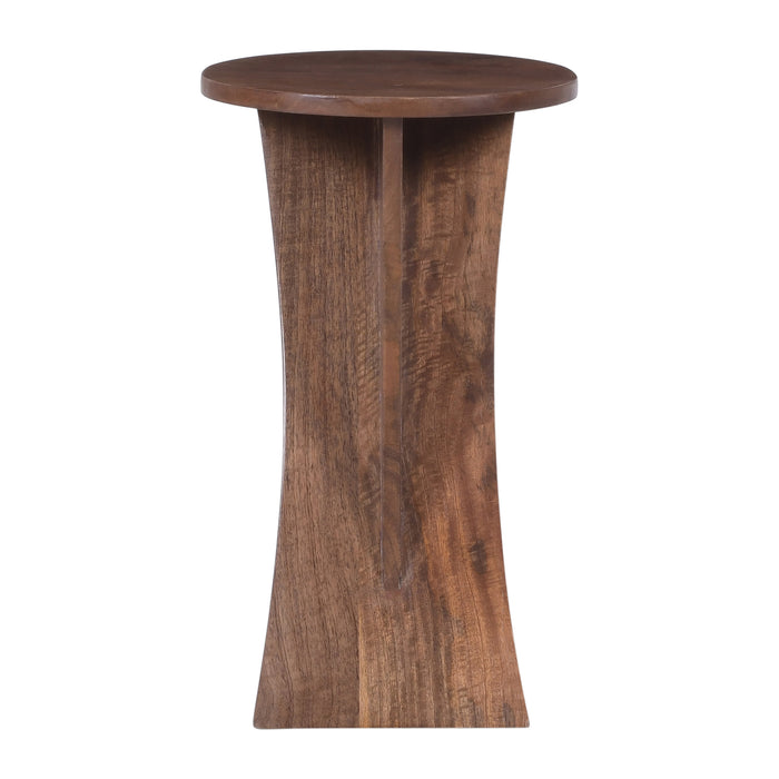 PATNA - Table d'appoint bout de canapé en bois de manguier foncé