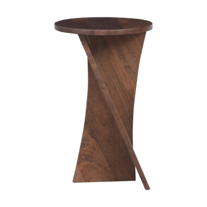 PATNA - Table d'appoint bout de canapé en bois de manguier foncé