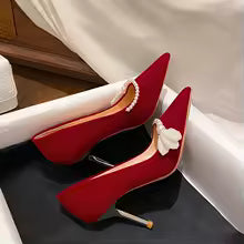 Pearl Embellished Classic High Heel Pumps