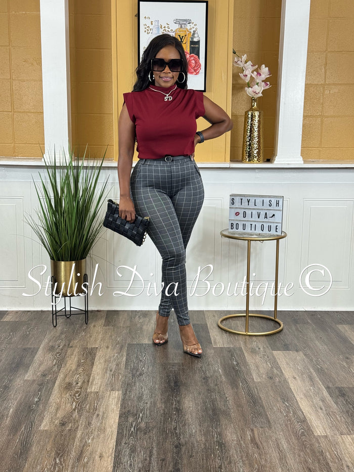 Power Grid Plaid Pants (Charcoal Grey/White)