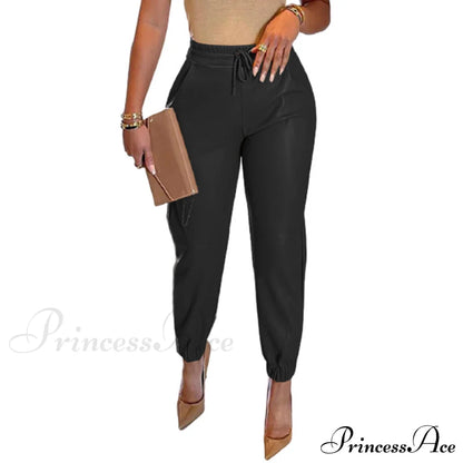 PU Leather Fashion Elegant Office Pants