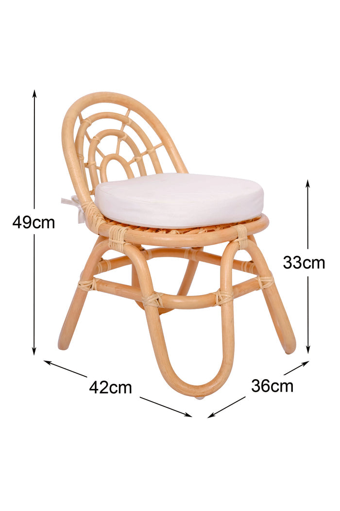 PULAU - Lot de 2 chaises pour enfants en rotin naturel