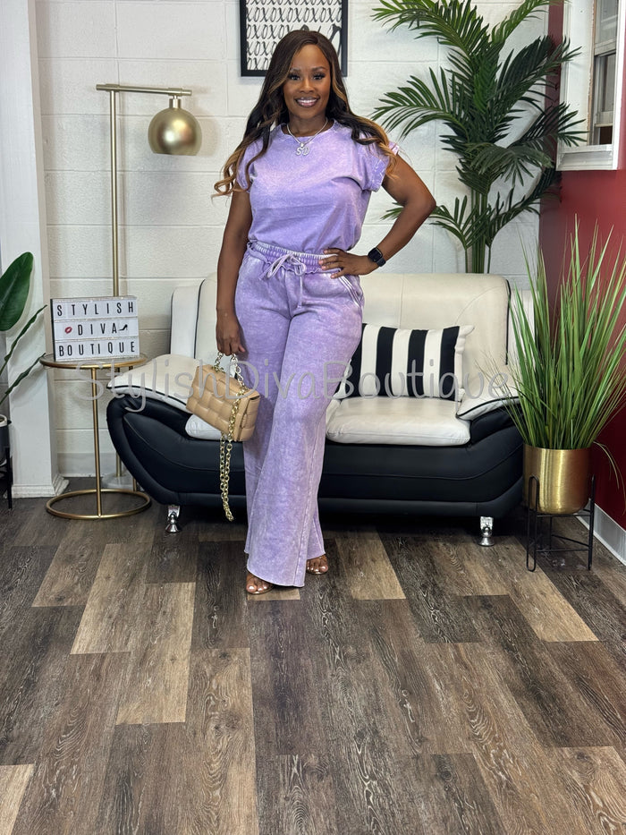 Relaxed & Ready Acid Wash Set (Lavender)