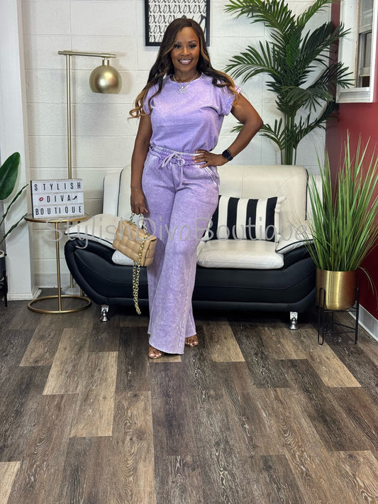 Relaxed & Ready Acid Wash Set (Lavender)