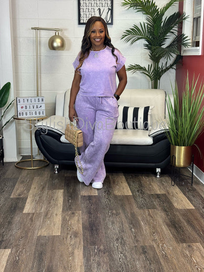 Relaxed & Ready Acid Wash Set (Lavender)