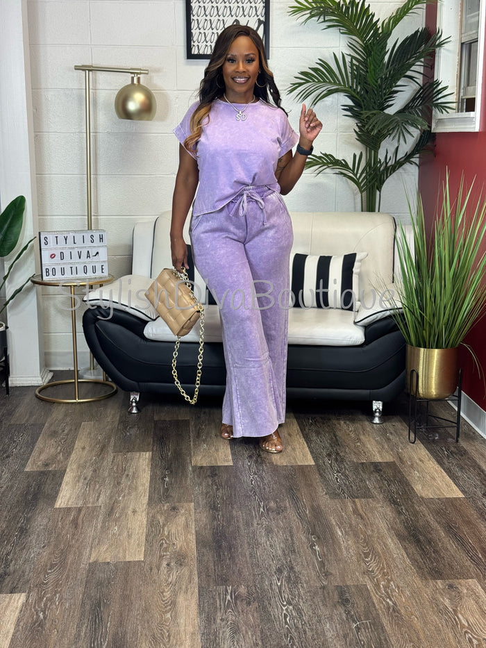 Relaxed & Ready Acid Wash Set (Lavender)