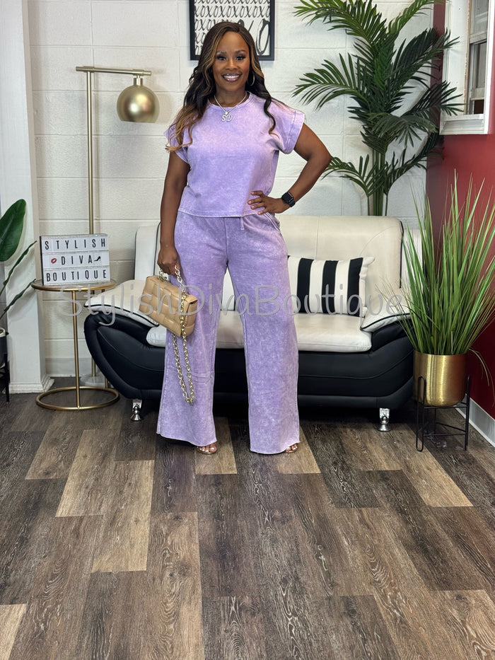 Relaxed & Ready Acid Wash Set (Lavender)