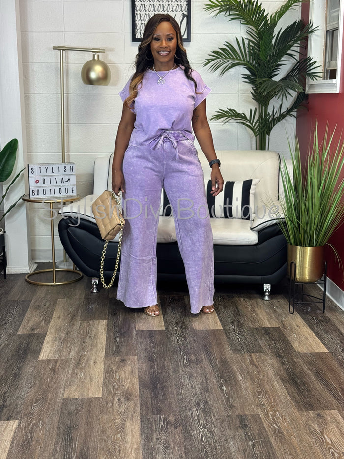 Relaxed & Ready Acid Wash Set (Lavender)