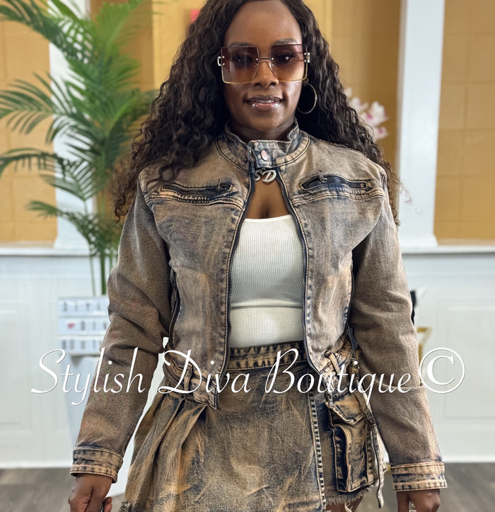 Rider Tinted Denim Jacket (Copper)