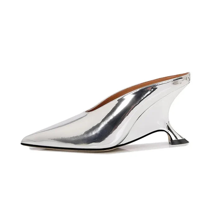 "Rocket" Mule Kitten Heel Mule  Pumps Inspired By Bottega Veneta