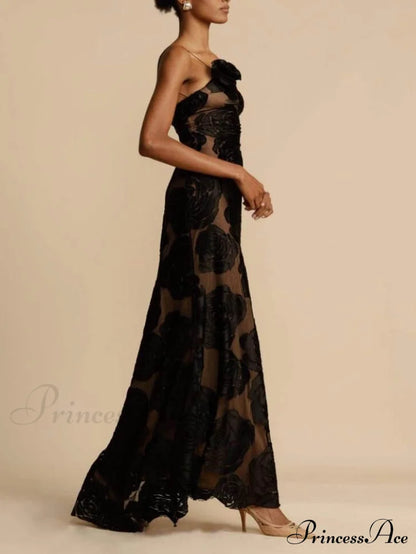 Rose 3D Floral Maxi Dress