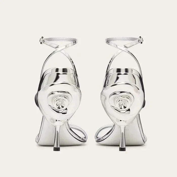 "Roserouche" Flower High Heel Sandals Inspired by Valentino Garavani