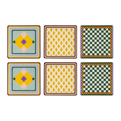 Set 6 Square Coasters Decor