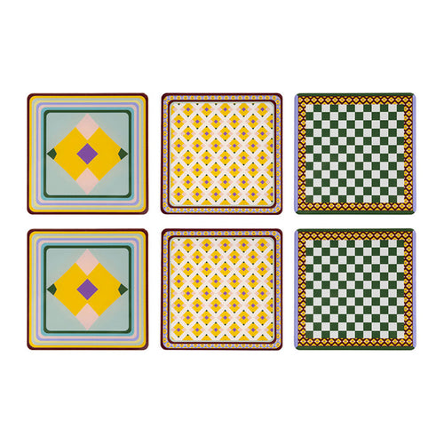 Set 6 Square Coasters Decor