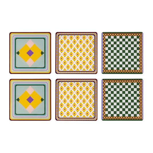 Set 6 Square Coasters Decor