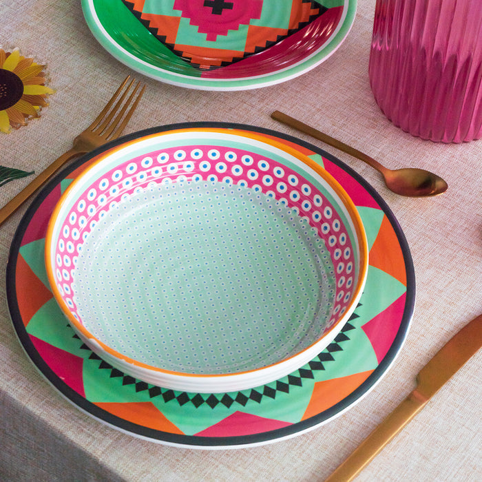 Set of 12 Plates Ethnic