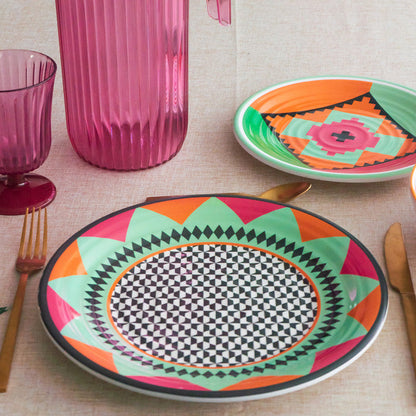 Set of 12 Plates Ethnic