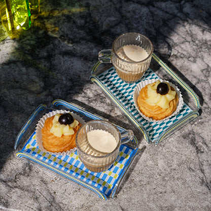 Set of 2 Cups and Tray Happy Coffee