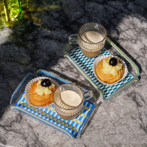 Set of 2 Cups and Tray Happy Coffee