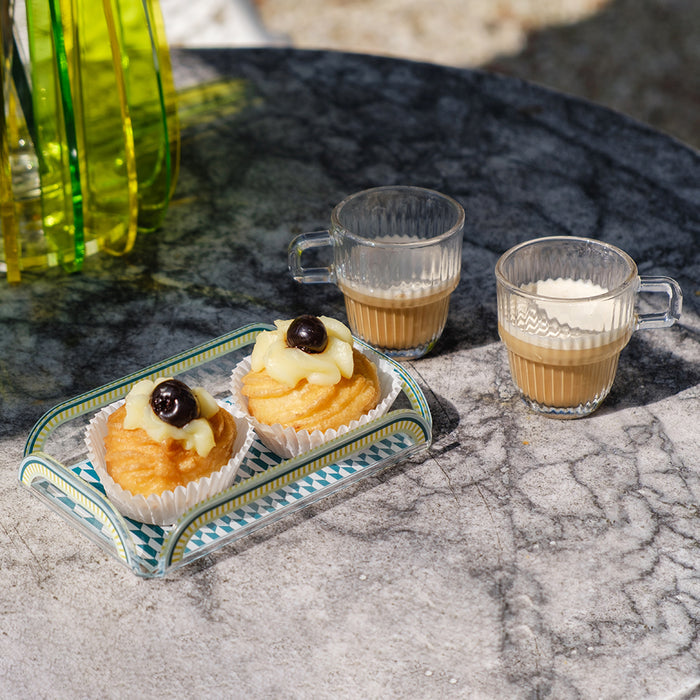 Set of 2 Cups and Tray Happy Coffee