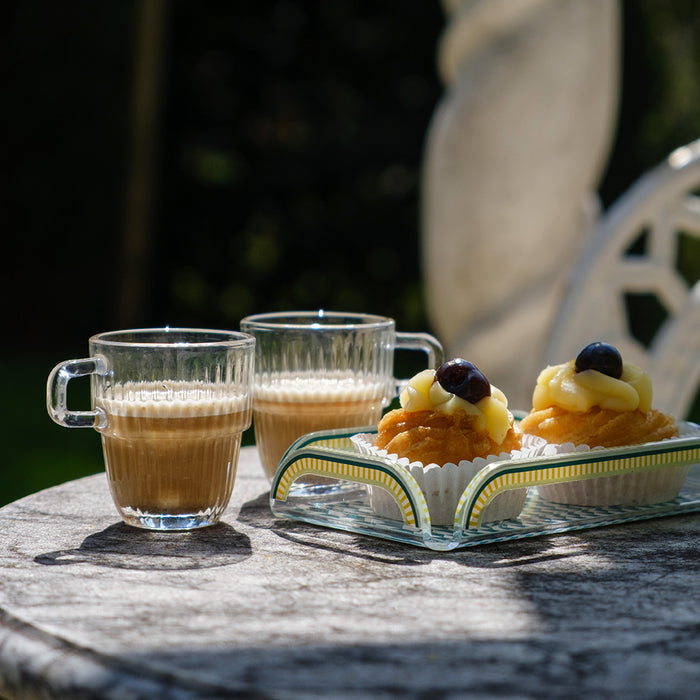 Set of 2 Cups and Tray Happy Coffee