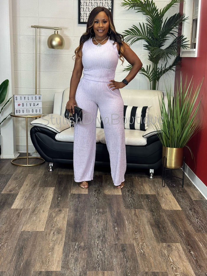 She's Different Cropped Set (Lilac)