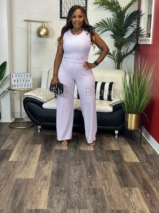 She's Different Cropped Set (Lilac)