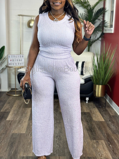 She's Different Cropped Set (Lilac)