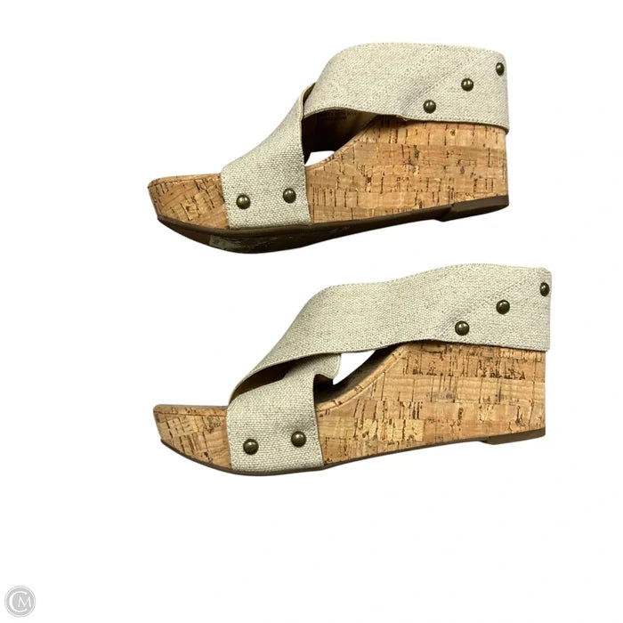 Shoes Heels Wedge By Lucky Brand In Beige, Size: 7.5