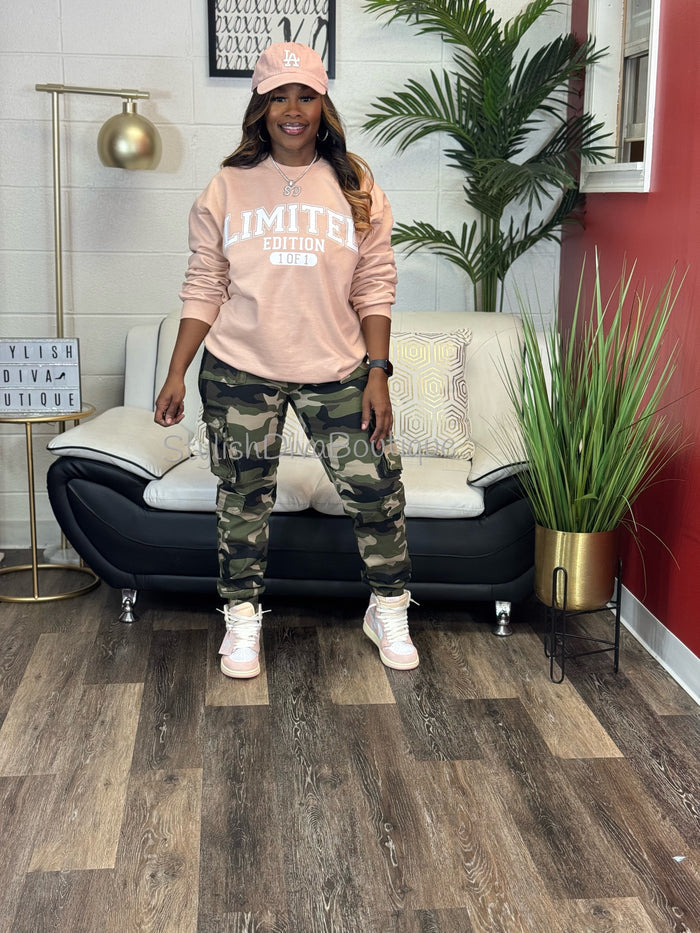 Sienna Camo Cargo Joggers (Light Camo)