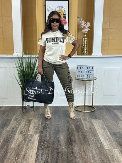 Sienna Cargo Joggers up to 3XL (Olive)