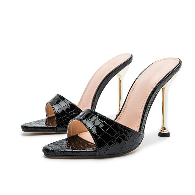 Snake Print Mule Sandals- Sansa Costa