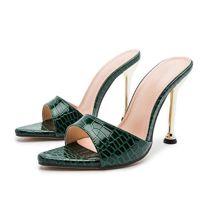 Snake Print Mule Sandals- Sansa Costa