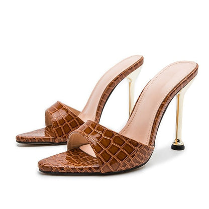 Snake Print Mule Sandals- Sansa Costa