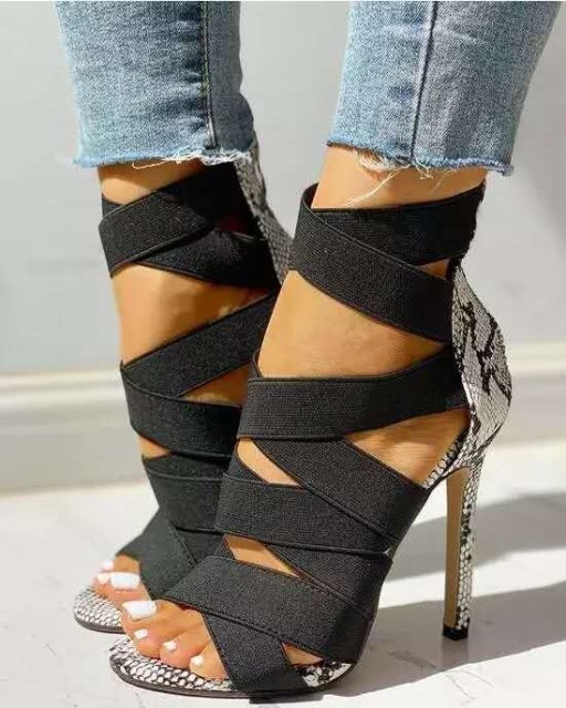 Rhinestone Gladiator Pumps- Sansa Costa