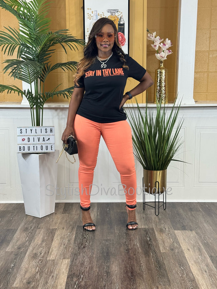 So Curvy Signature Skinny Jeans up to 2XL (Coral)