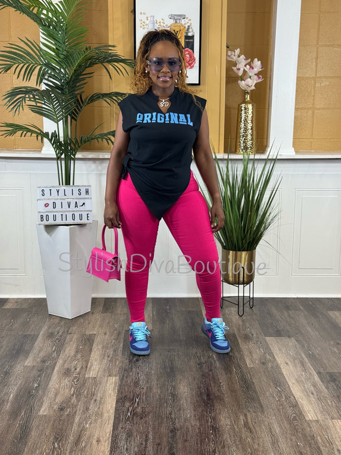 So Curvy Stretch Skinny Jeans up to 2XL (Fuchsia Pink)