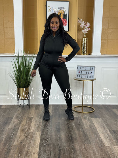 Sporty Girl 4 Piece Active Set (Black)
