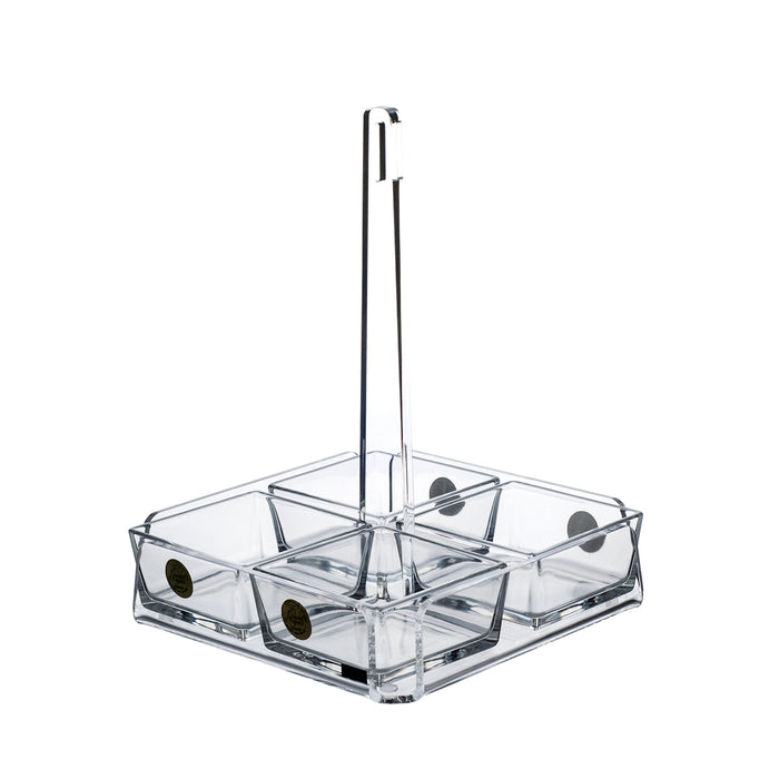 Square Appetizer Tray with 4 Compartments