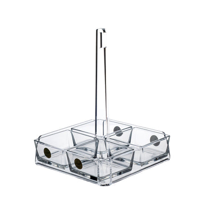 Square Appetizer Tray with 4 Compartments