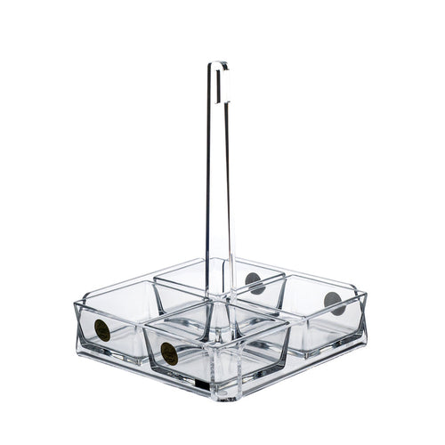 Square Appetizer Tray with 4 Compartments